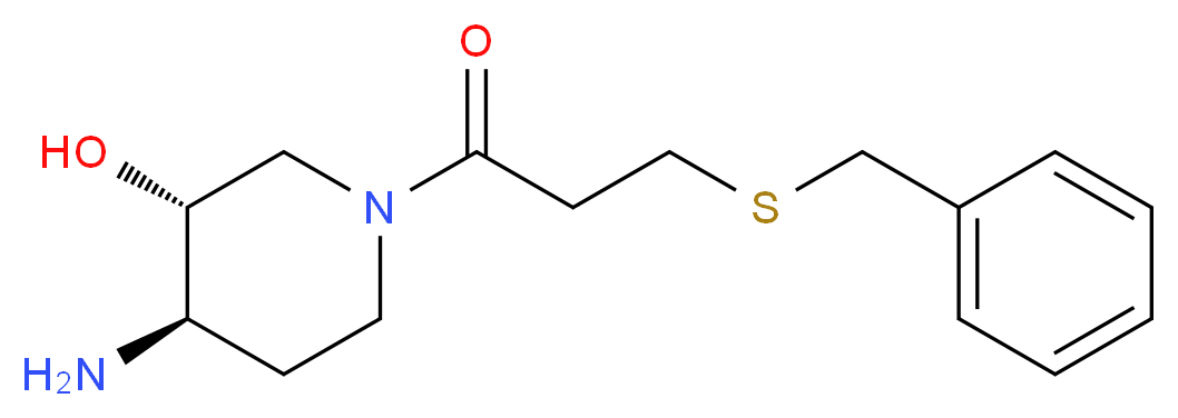 (3R*,4R*)-4-amino-1-[3-(benzylthio)propanoyl]piperidin-3-ol_Molecular_structure_CAS_)