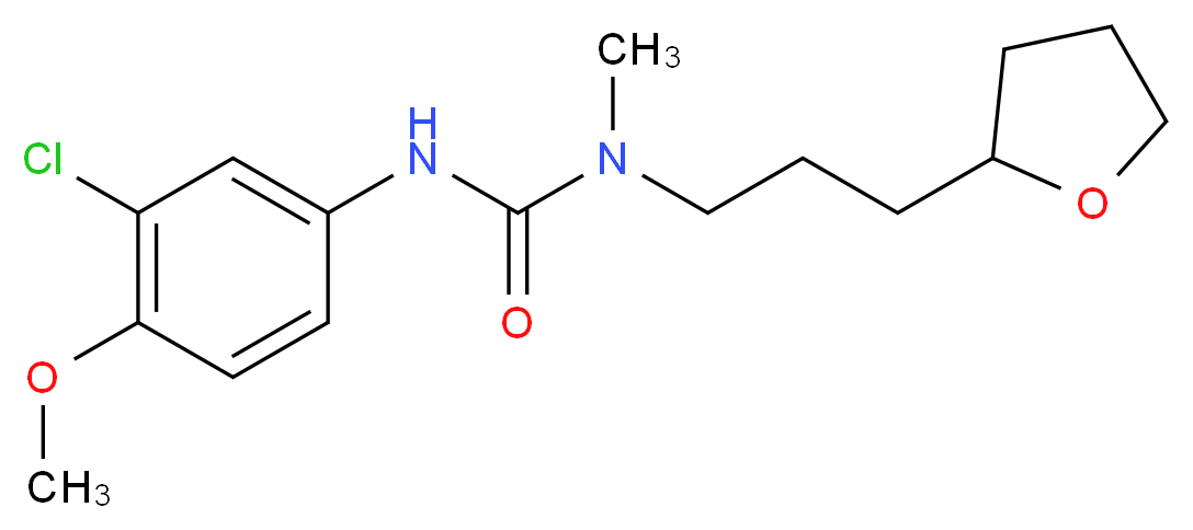 N'-(3-chloro-4-methoxyphenyl)-N-methyl-N-[3-(tetrahydrofuran-2-yl)propyl]urea_Molecular_structure_CAS_)