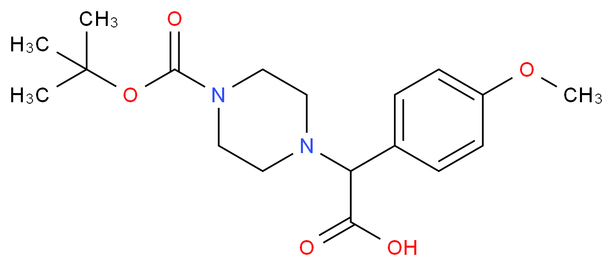 2-{4-[(tert-butyl)oxycarbonyl]piperazinyl}-2-(4-methoxyphenyl)acetic acid_Molecular_structure_CAS_)