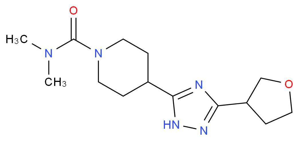N,N-dimethyl-4-[3-(tetrahydrofuran-3-yl)-1H-1,2,4-triazol-5-yl]piperidine-1-carboxamide_Molecular_structure_CAS_)