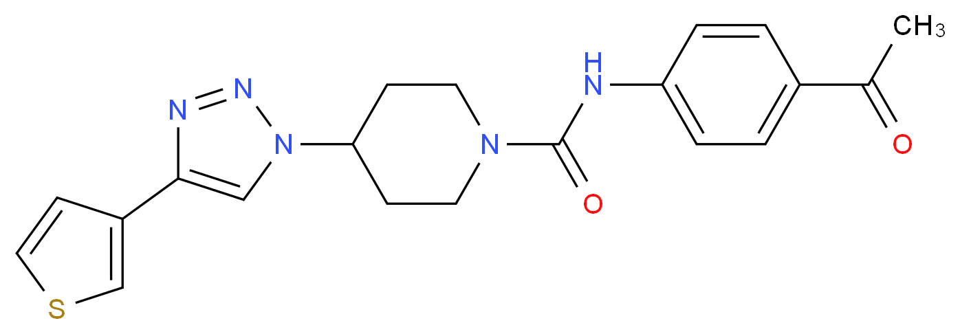 N-(4-acetylphenyl)-4-[4-(3-thienyl)-1H-1,2,3-triazol-1-yl]piperidine-1-carboxamide_Molecular_structure_CAS_)