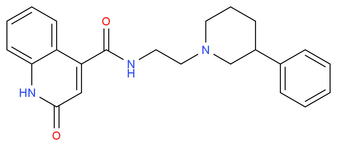 2-oxo-N-[2-(3-phenylpiperidin-1-yl)ethyl]-1,2-dihydroquinoline-4-carboxamide_Molecular_structure_CAS_)