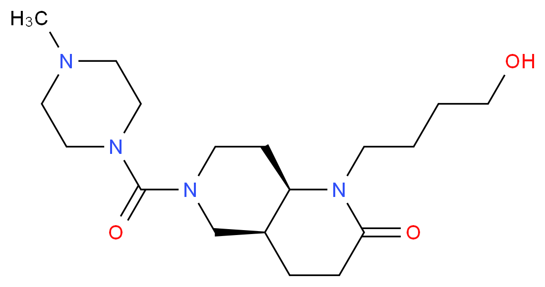 (4aS*,8aR*)-1-(4-hydroxybutyl)-6-[(4-methylpiperazin-1-yl)carbonyl]octahydro-1,6-naphthyridin-2(1H)-one_Molecular_structure_CAS_)