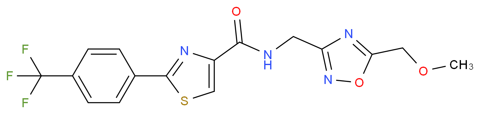 N-{[5-(methoxymethyl)-1,2,4-oxadiazol-3-yl]methyl}-2-[4-(trifluoromethyl)phenyl]-1,3-thiazole-4-carboxamide_Molecular_structure_CAS_)