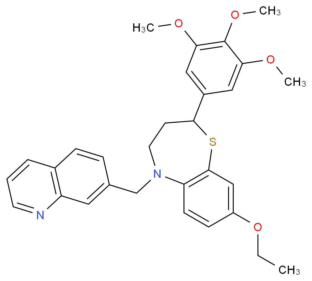 8-ethoxy-5-(7-quinolinylmethyl)-2-(3,4,5-trimethoxyphenyl)-2,3,4,5-tetrahydro-1,5-benzothiazepine_Molecular_structure_CAS_)