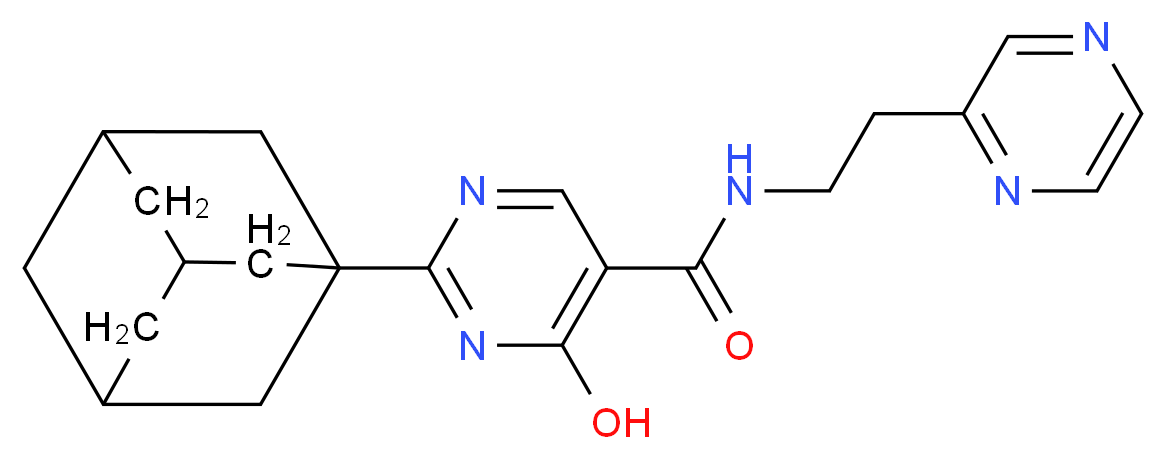 2-(1-adamantyl)-4-hydroxy-N-(2-pyrazin-2-ylethyl)pyrimidine-5-carboxamide_Molecular_structure_CAS_)