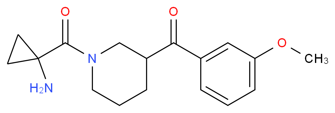 {1-[(1-aminocyclopropyl)carbonyl]piperidin-3-yl}(3-methoxyphenyl)methanone_Molecular_structure_CAS_)