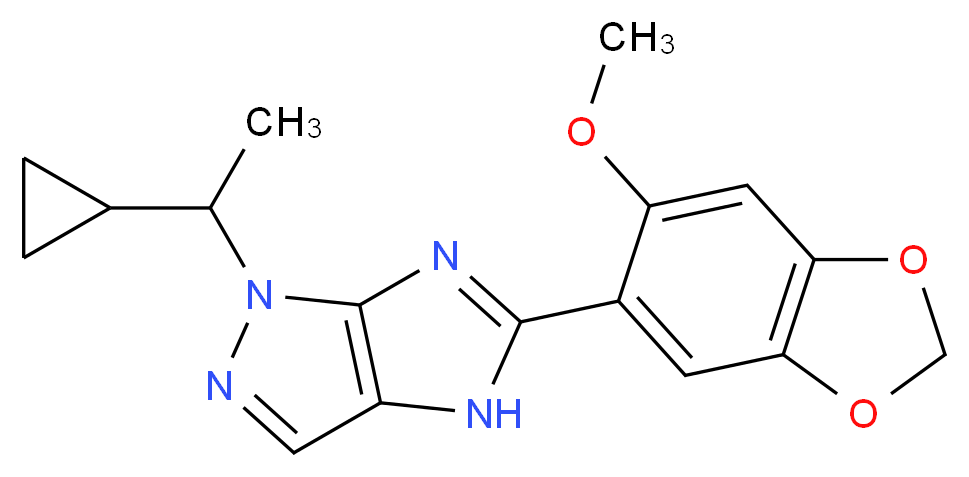 1-(1-cyclopropylethyl)-5-(6-methoxy-1,3-benzodioxol-5-yl)-1,4-dihydroimidazo[4,5-c]pyrazole_Molecular_structure_CAS_)