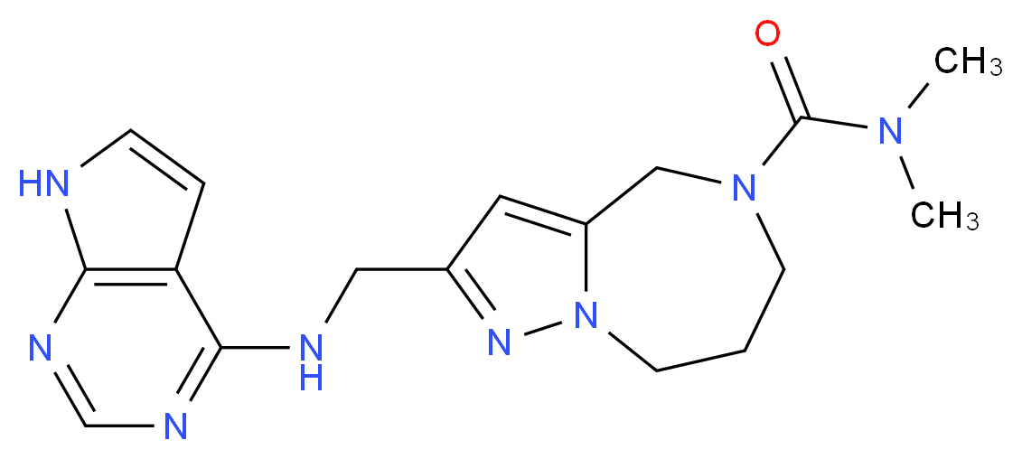 N,N-dimethyl-2-[(7H-pyrrolo[2,3-d]pyrimidin-4-ylamino)methyl]-7,8-dihydro-4H-pyrazolo[1,5-a][1,4]diazepine-5(6H)-carboxamide_Molecular_structure_CAS_)