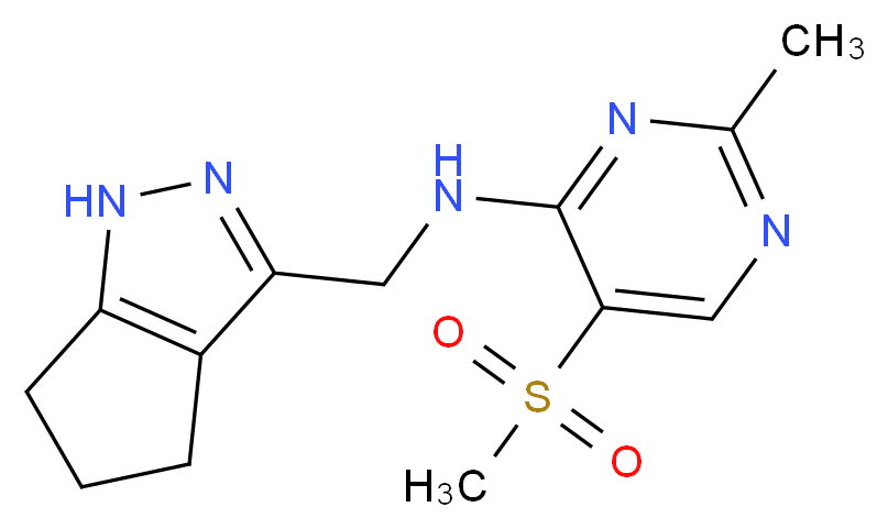 2-methyl-5-(methylsulfonyl)-N-(1,4,5,6-tetrahydrocyclopenta[c]pyrazol-3-ylmethyl)pyrimidin-4-amine_Molecular_structure_CAS_)