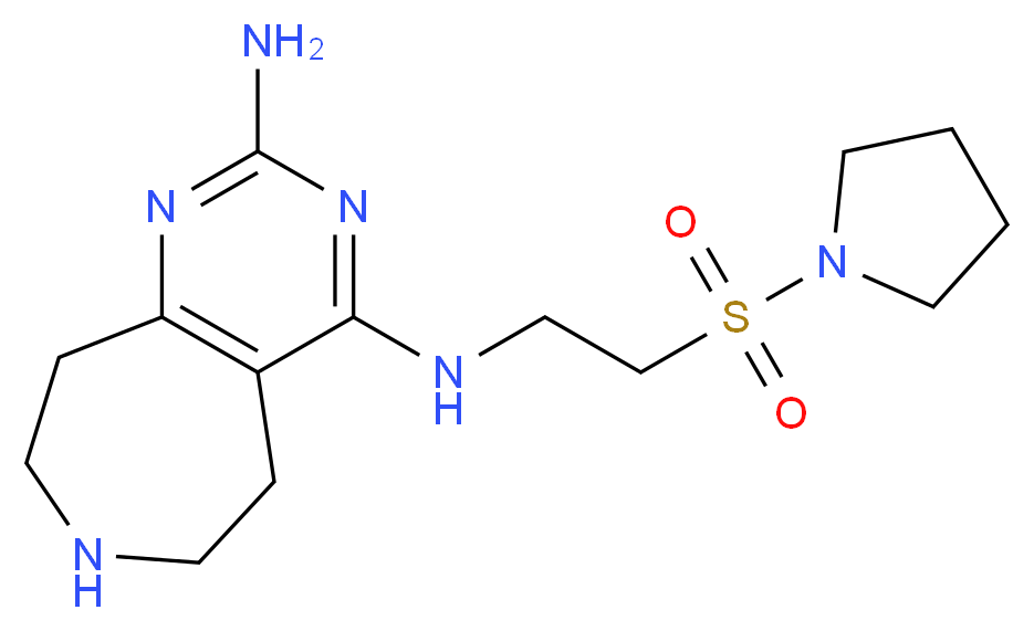 N~4~-[2-(pyrrolidin-1-ylsulfonyl)ethyl]-6,7,8,9-tetrahydro-5H-pyrimido[4,5-d]azepine-2,4-diamine_Molecular_structure_CAS_)