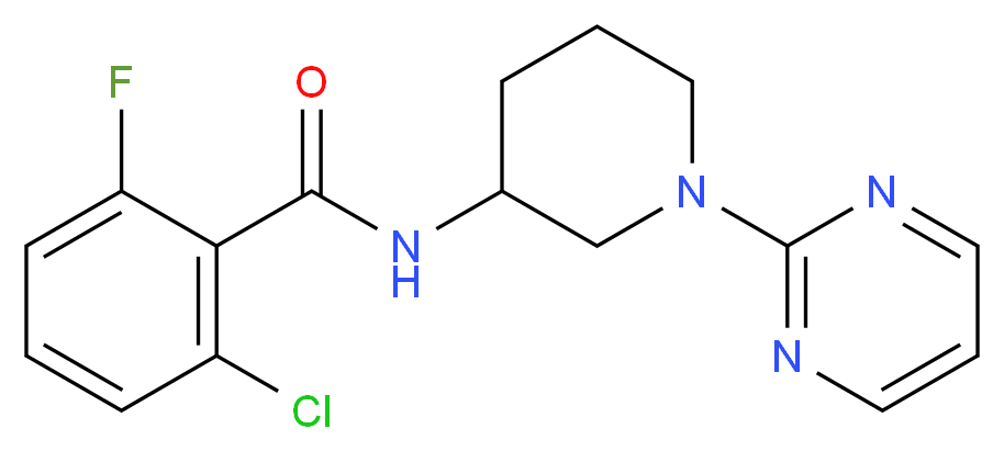 2-chloro-6-fluoro-N-[1-(2-pyrimidinyl)-3-piperidinyl]benzamide_Molecular_structure_CAS_)