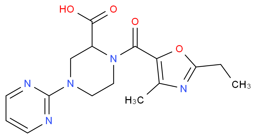 1-[(2-ethyl-4-methyl-1,3-oxazol-5-yl)carbonyl]-4-pyrimidin-2-ylpiperazine-2-carboxylic acid_Molecular_structure_CAS_)