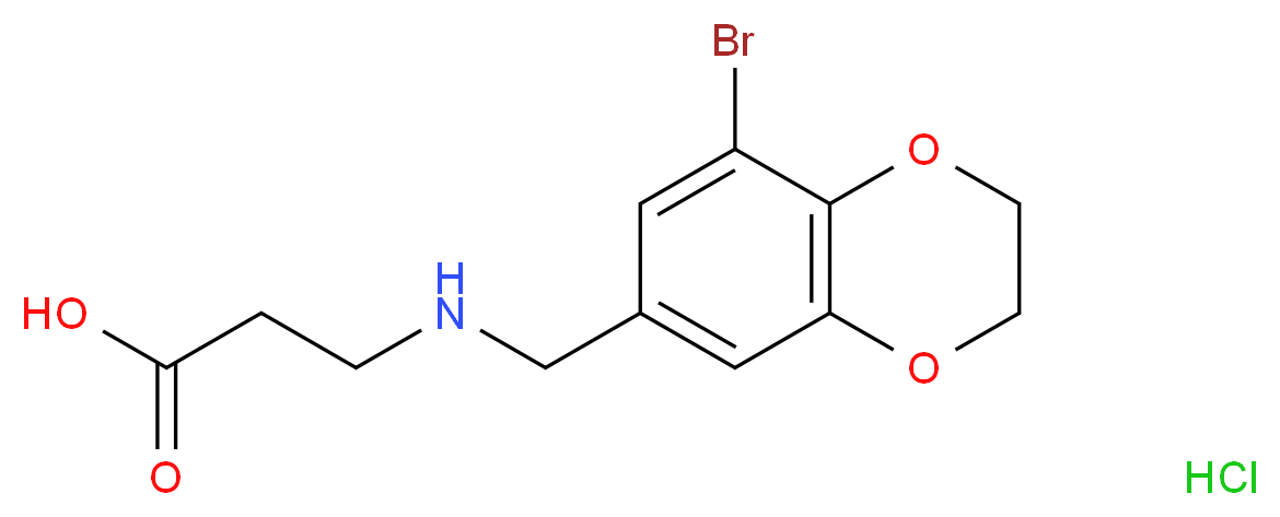 3-{[(8-bromo-2,3-dihydro-1,4-benzodioxin-6-yl)methyl]amino}propanoic acid hydrochloride_Molecular_structure_CAS_)