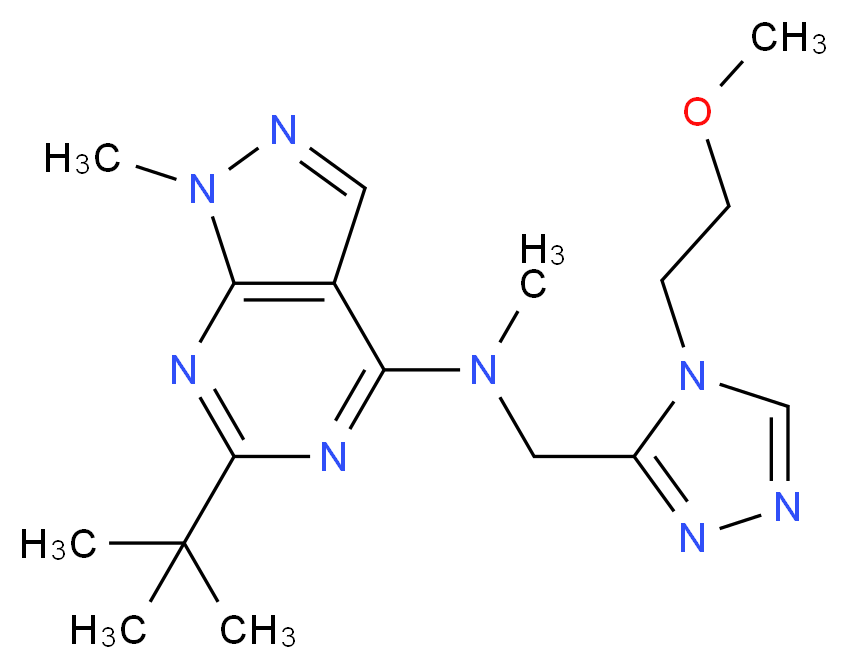 6-tert-butyl-N-{[4-(2-methoxyethyl)-4H-1,2,4-triazol-3-yl]methyl}-N,1-dimethyl-1H-pyrazolo[3,4-d]pyrimidin-4-amine_Molecular_structure_CAS_)