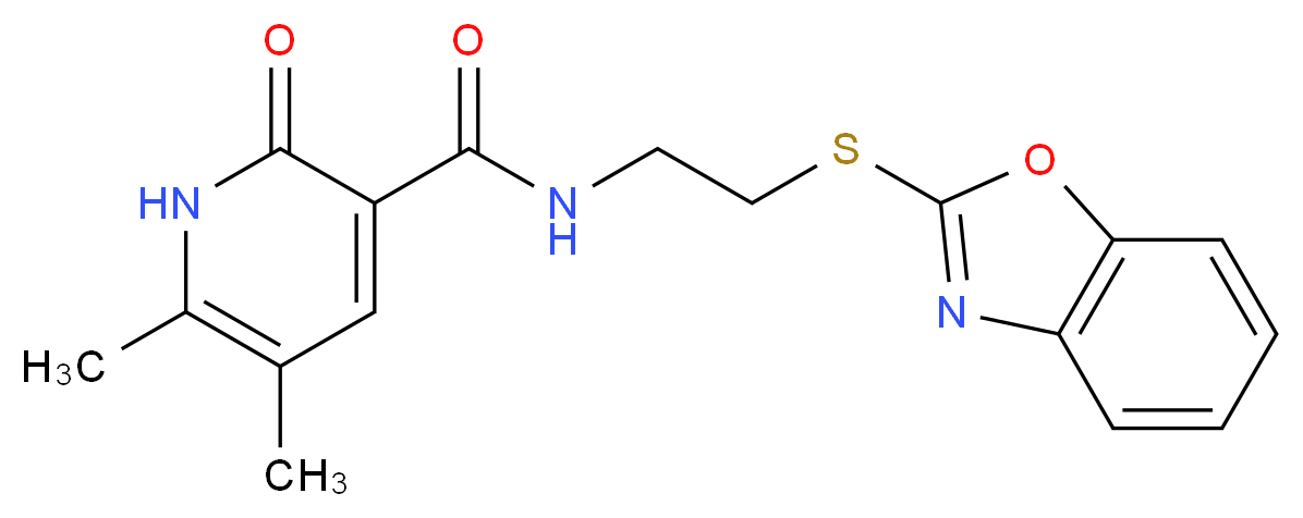 N-[2-(1,3-benzoxazol-2-ylthio)ethyl]-5,6-dimethyl-2-oxo-1,2-dihydro-3-pyridinecarboxamide_Molecular_structure_CAS_)