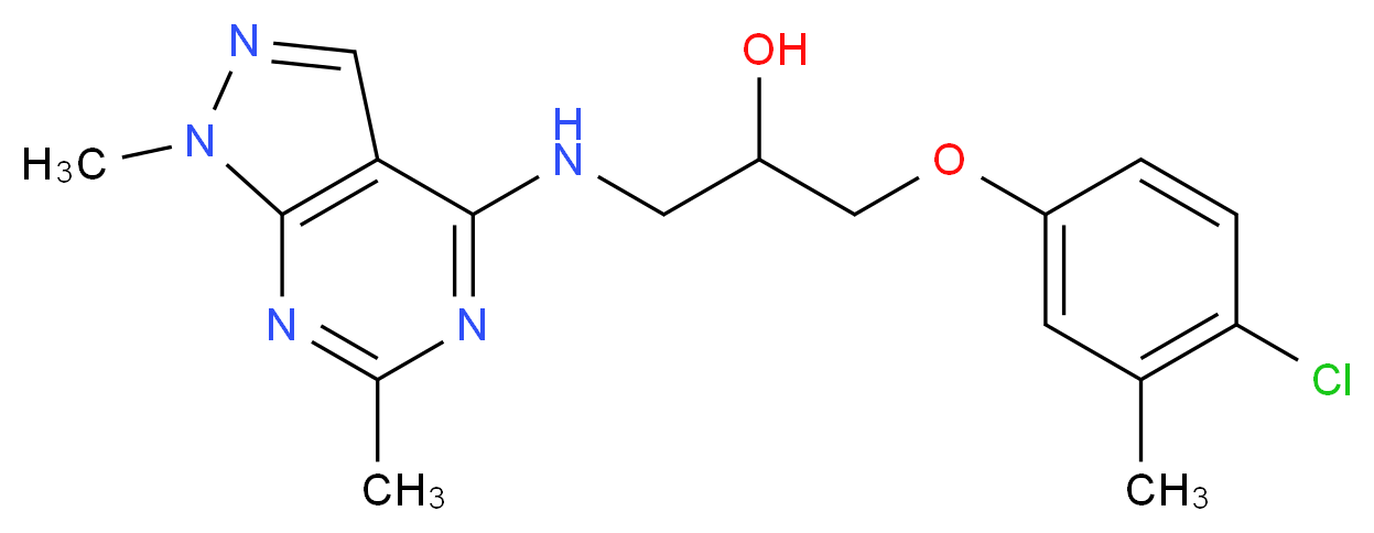 1-(4-chloro-3-methylphenoxy)-3-[(1,6-dimethyl-1H-pyrazolo[3,4-d]pyrimidin-4-yl)amino]-2-propanol_Molecular_structure_CAS_)