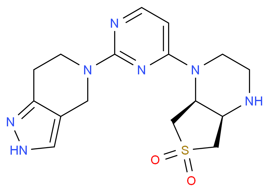 (4aR*,7aS*)-1-[2-(2,4,6,7-tetrahydro-5H-pyrazolo[4,3-c]pyridin-5-yl)pyrimidin-4-yl]octahydrothieno[3,4-b]pyrazine 6,6-dioxide_Molecular_structure_CAS_)