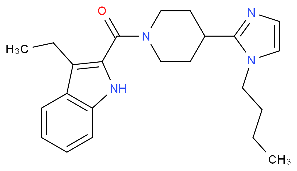 2-{[4-(1-butyl-1H-imidazol-2-yl)-1-piperidinyl]carbonyl}-3-ethyl-1H-indole_Molecular_structure_CAS_)