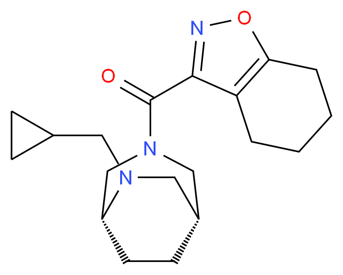3-{[(1R*,5R*)-6-(cyclopropylmethyl)-3,6-diazabicyclo[3.2.2]non-3-yl]carbonyl}-4,5,6,7-tetrahydro-1,2-benzisoxazole_Molecular_structure_CAS_)