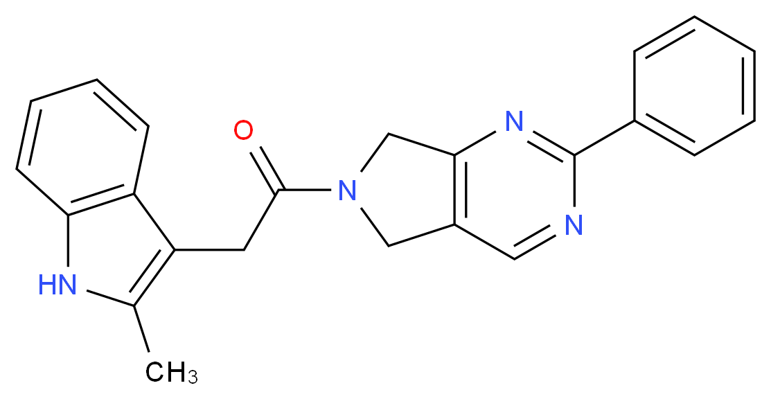 6-[(2-methyl-1H-indol-3-yl)acetyl]-2-phenyl-6,7-dihydro-5H-pyrrolo[3,4-d]pyrimidine_Molecular_structure_CAS_)