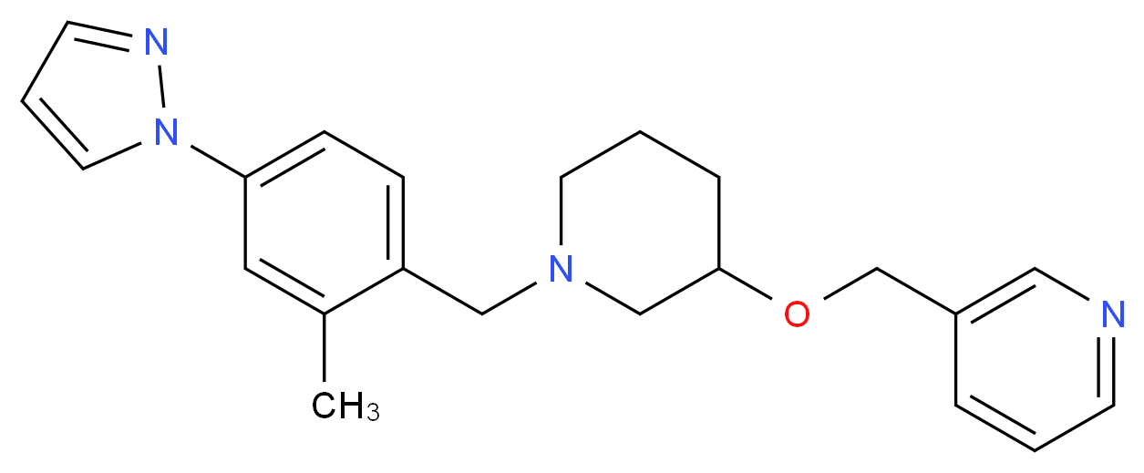 3-[({1-[2-methyl-4-(1H-pyrazol-1-yl)benzyl]-3-piperidinyl}oxy)methyl]pyridine_Molecular_structure_CAS_)