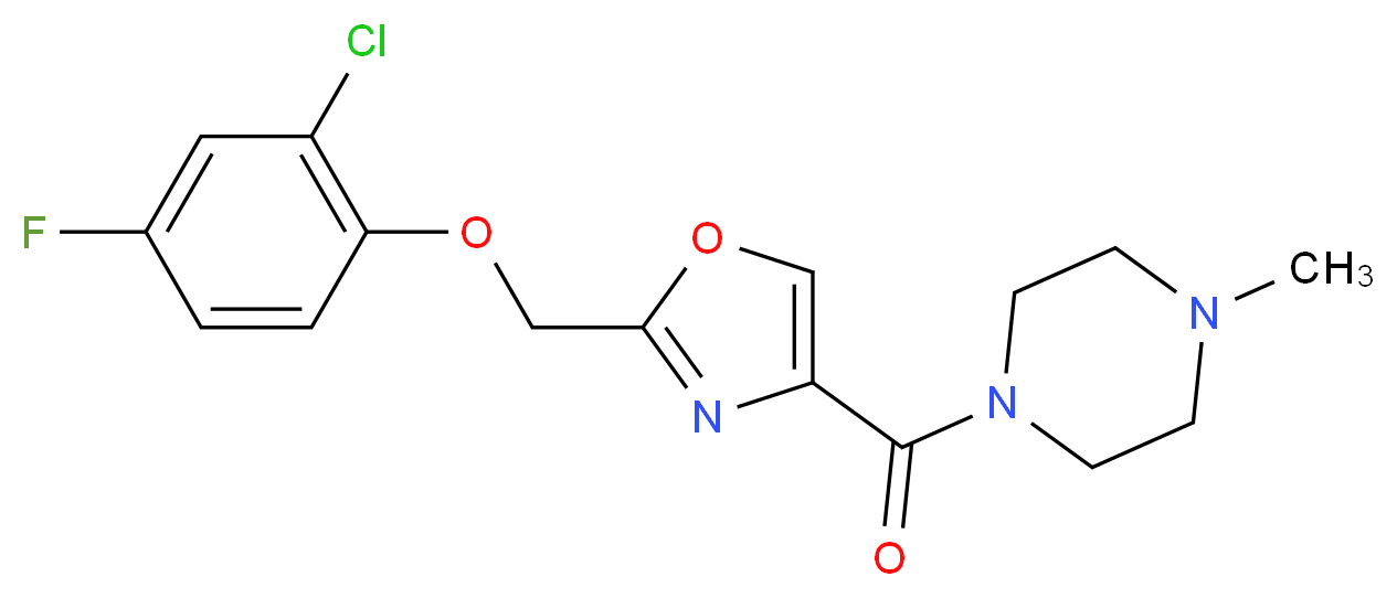1-({2-[(2-chloro-4-fluorophenoxy)methyl]-1,3-oxazol-4-yl}carbonyl)-4-methylpiperazine_Molecular_structure_CAS_)
