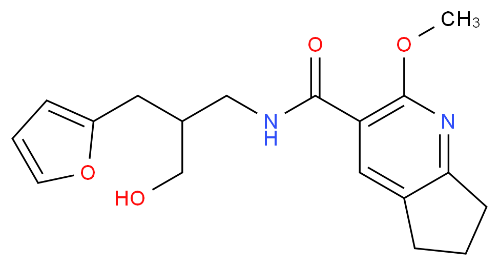 N-[3-(2-furyl)-2-(hydroxymethyl)propyl]-2-methoxy-6,7-dihydro-5H-cyclopenta[b]pyridine-3-carboxamide_Molecular_structure_CAS_)