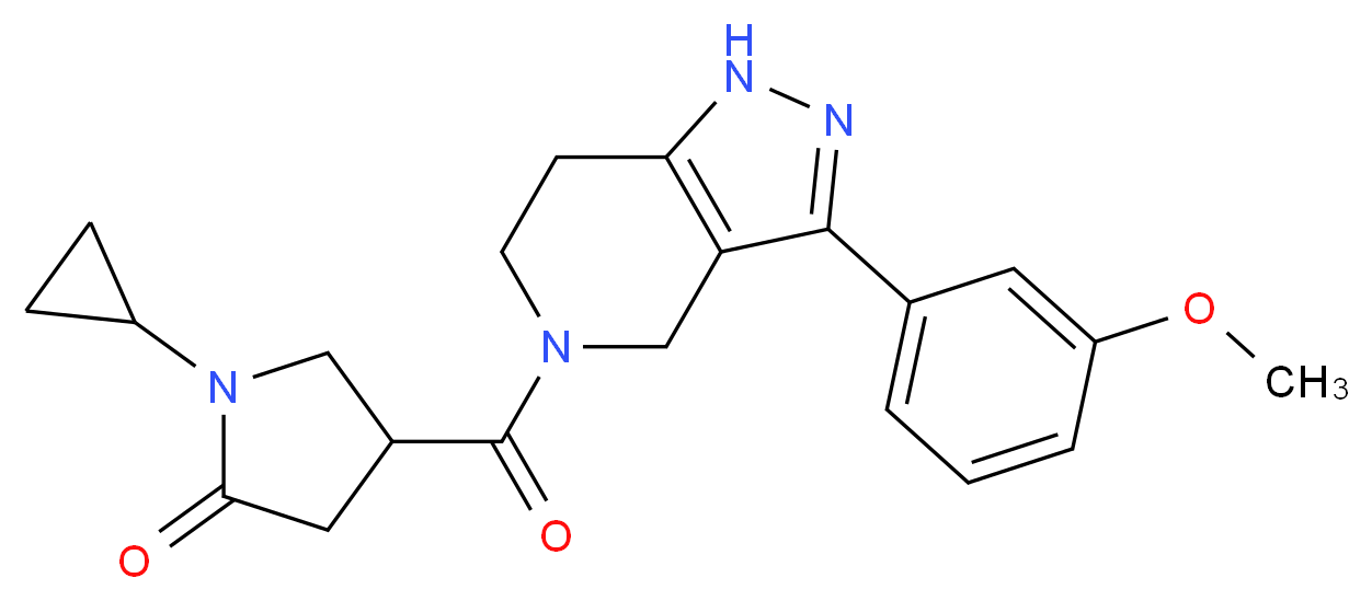1-cyclopropyl-4-{[3-(3-methoxyphenyl)-1,4,6,7-tetrahydro-5H-pyrazolo[4,3-c]pyridin-5-yl]carbonyl}-2-pyrrolidinone_Molecular_structure_CAS_)