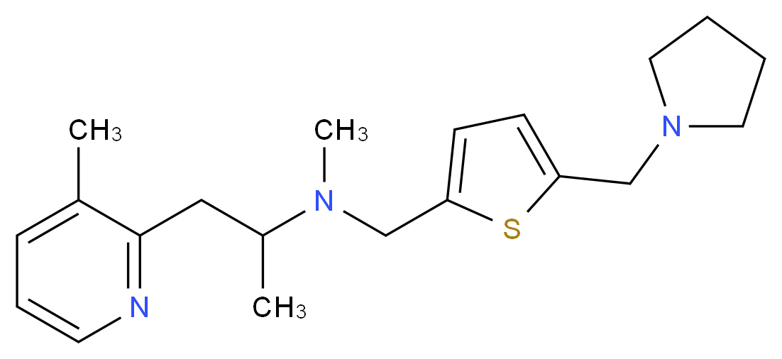 N-methyl-1-(3-methylpyridin-2-yl)-N-{[5-(pyrrolidin-1-ylmethyl)-2-thienyl]methyl}propan-2-amine_Molecular_structure_CAS_)