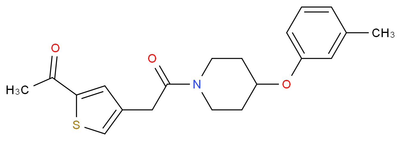 1-(4-{2-[4-(3-methylphenoxy)-1-piperidinyl]-2-oxoethyl}-2-thienyl)ethanone_Molecular_structure_CAS_)