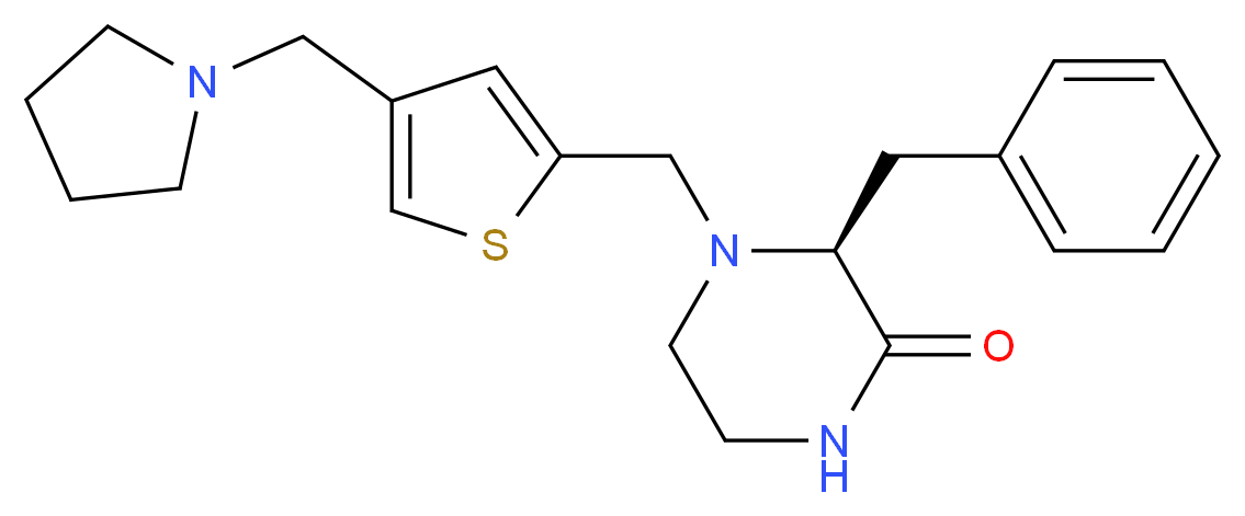 (3S)-3-benzyl-4-{[4-(pyrrolidin-1-ylmethyl)-2-thienyl]methyl}piperazin-2-one_Molecular_structure_CAS_)