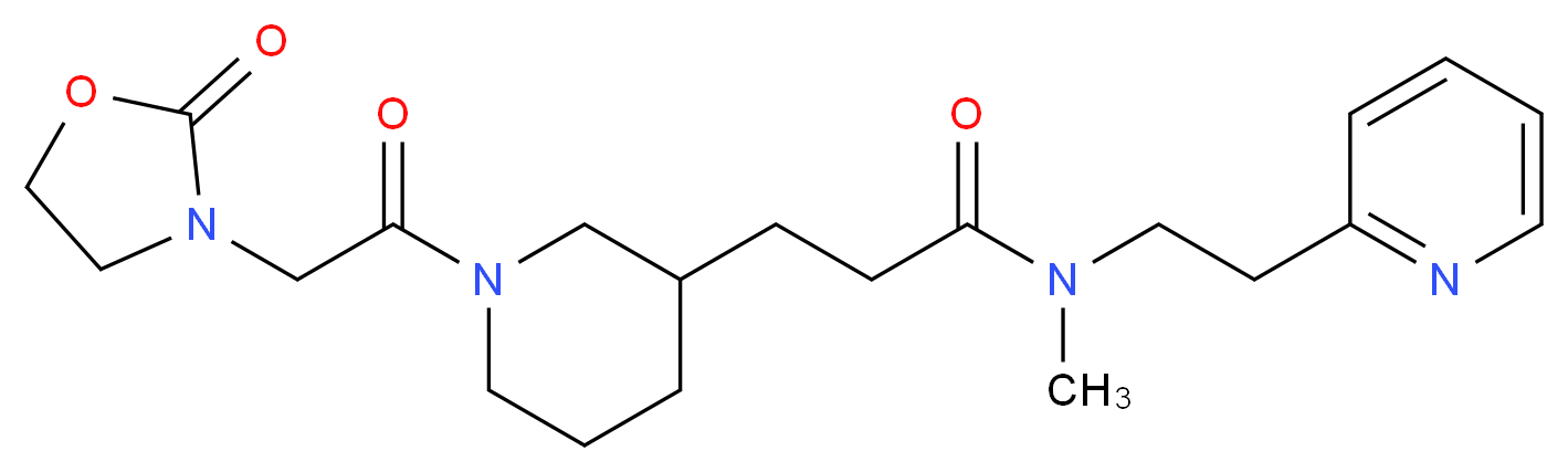 N-methyl-3-{1-[(2-oxo-1,3-oxazolidin-3-yl)acetyl]-3-piperidinyl}-N-[2-(2-pyridinyl)ethyl]propanamide_Molecular_structure_CAS_)