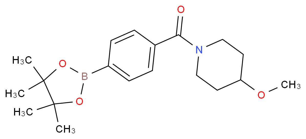 (4-METHOXYPIPERIDIN-1-YL)(4-(4,4,5,5-TETRAMETHYL-1,3,2-DIOXABOROLAN-2-YL)PHENYL)METHANONE_Molecular_structure_CAS_)