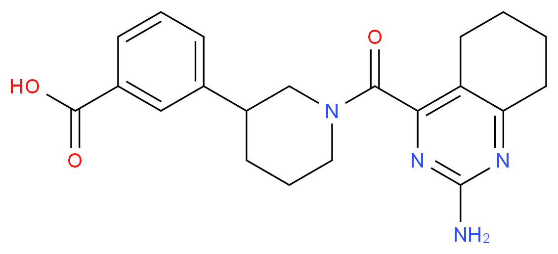 3-{1-[(2-amino-5,6,7,8-tetrahydroquinazolin-4-yl)carbonyl]piperidin-3-yl}benzoic acid_Molecular_structure_CAS_)