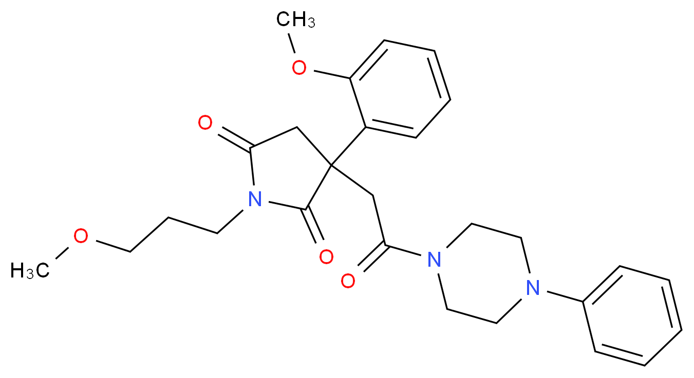 3-(2-methoxyphenyl)-1-(3-methoxypropyl)-3-[2-oxo-2-(4-phenyl-1-piperazinyl)ethyl]-2,5-pyrrolidinedione_Molecular_structure_CAS_)