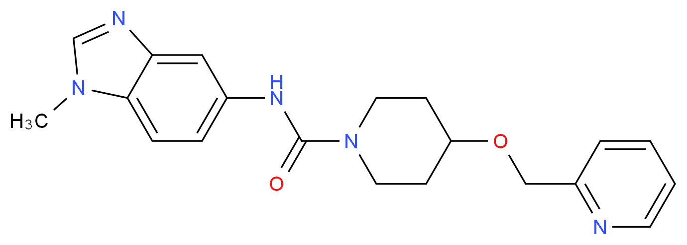 N-(1-methyl-1H-benzimidazol-5-yl)-4-(pyridin-2-ylmethoxy)piperidine-1-carboxamide_Molecular_structure_CAS_)