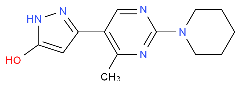 3-(4-Methyl-2-piperidin-1-ylpyrimidin-5-yl)-1H-pyrazol-5-ol_Molecular_structure_CAS_)