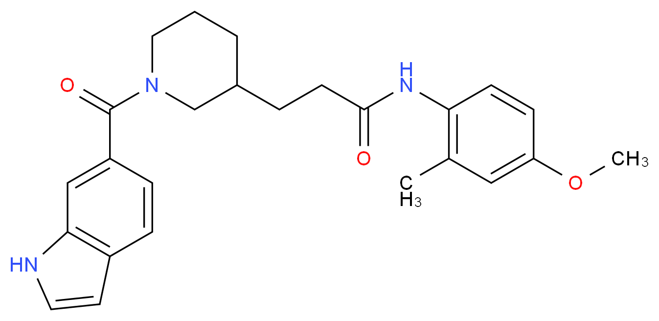 3-[1-(1H-indol-6-ylcarbonyl)-3-piperidinyl]-N-(4-methoxy-2-methylphenyl)propanamide_Molecular_structure_CAS_)