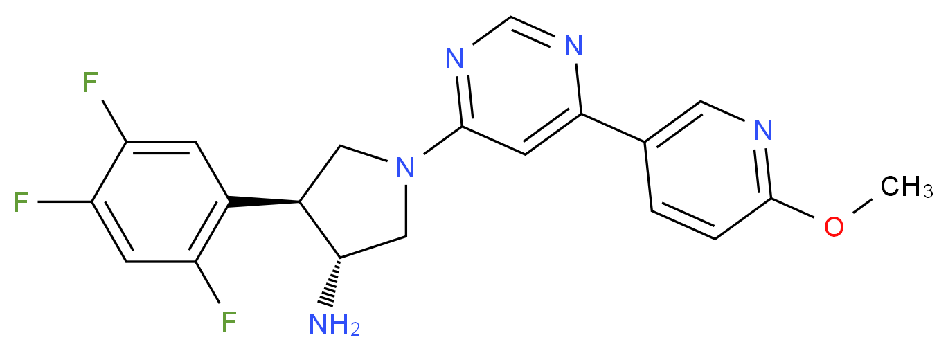 (3R,4S)-1-[6-(6-METHOXYPYRIDIN-3-YL)PYRIMIDIN-4-YL]-4-(2,4,5-TRIFLUOROPHENYL)PYRROLIDIN-3-AMINE_Molecular_structure_CAS_)