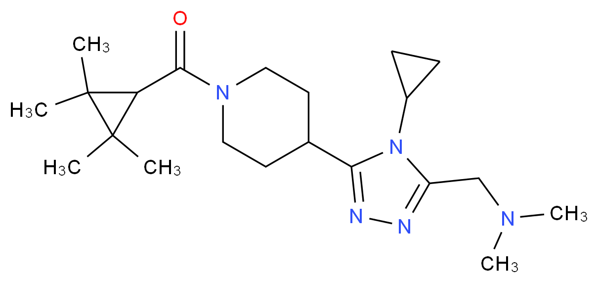 1-(4-cyclopropyl-5-{1-[(2,2,3,3-tetramethylcyclopropyl)carbonyl]piperidin-4-yl}-4H-1,2,4-triazol-3-yl)-N,N-dimethylmethanamine_Molecular_structure_CAS_)
