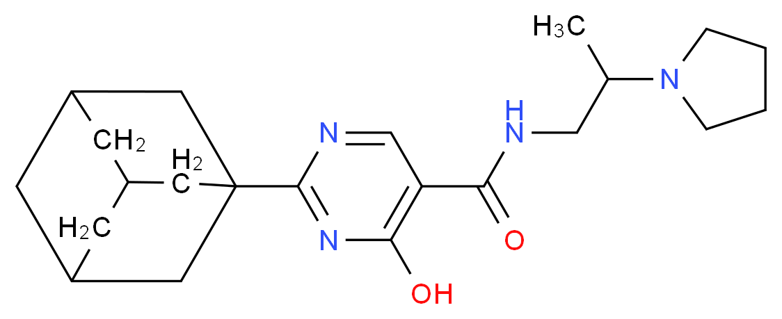 2-(1-adamantyl)-4-hydroxy-N-(2-pyrrolidin-1-ylpropyl)pyrimidine-5-carboxamide_Molecular_structure_CAS_)