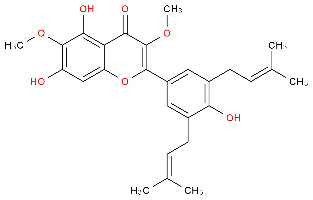 5,7,4'-Trihydroxy-3,6-dimethoxy
-3',5'-diprenylflavone_Molecular_structure_CAS_1246926-08-8)