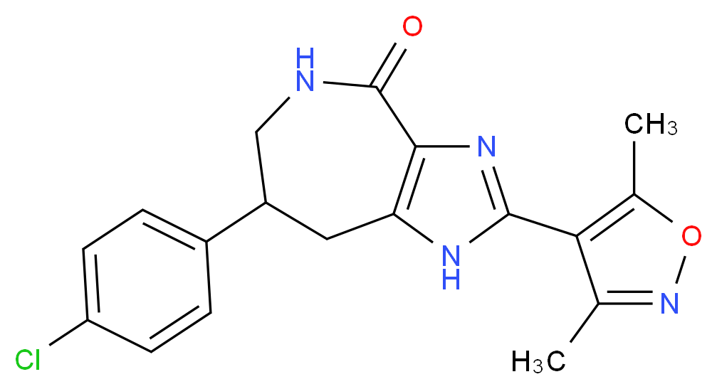 7-(4-chlorophenyl)-2-(3,5-dimethylisoxazol-4-yl)-5,6,7,8-tetrahydroimidazo[4,5-c]azepin-4(1H)-one_Molecular_structure_CAS_)