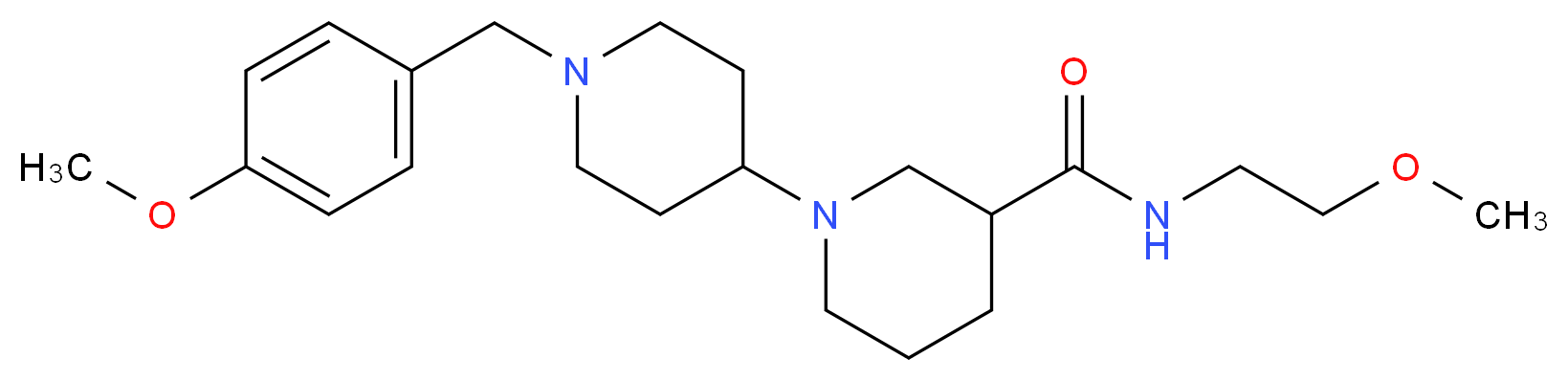 1'-(4-methoxybenzyl)-N-(2-methoxyethyl)-1,4'-bipiperidine-3-carboxamide_Molecular_structure_CAS_)
