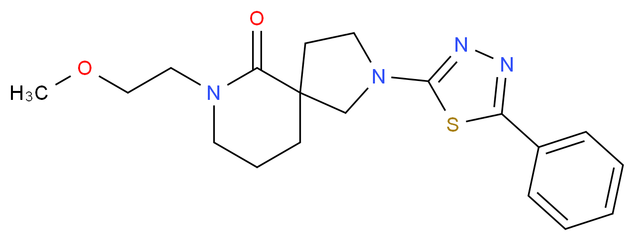 7-(2-methoxyethyl)-2-(5-phenyl-1,3,4-thiadiazol-2-yl)-2,7-diazaspiro[4.5]decan-6-one_Molecular_structure_CAS_)