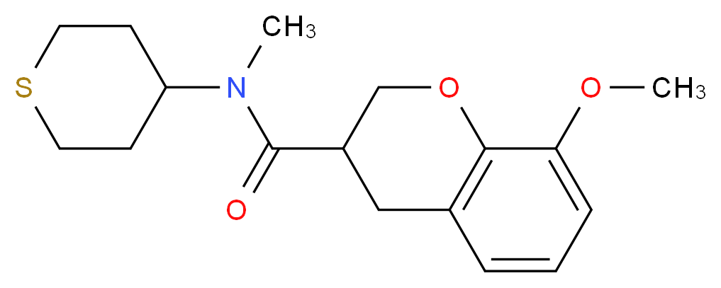8-methoxy-N-methyl-N-(tetrahydro-2H-thiopyran-4-yl)-3-chromanecarboxamide_Molecular_structure_CAS_)