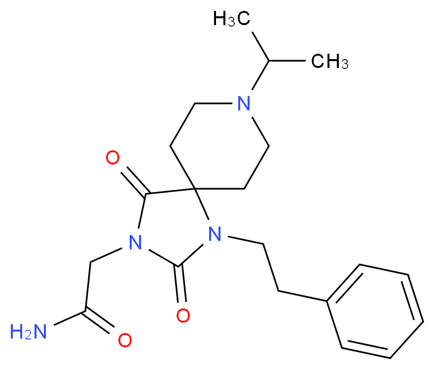 2-[8-isopropyl-2,4-dioxo-1-(2-phenylethyl)-1,3,8-triazaspiro[4.5]dec-3-yl]acetamide_Molecular_structure_CAS_)