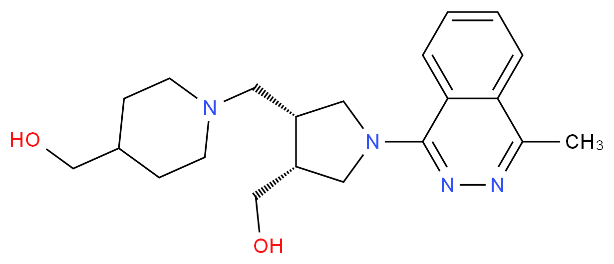 (1-{[(3R*,4R*)-4-(hydroxymethyl)-1-(4-methylphthalazin-1-yl)pyrrolidin-3-yl]methyl}piperidin-4-yl)methanol_Molecular_structure_CAS_)