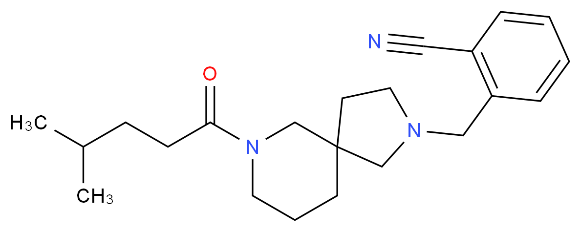 2-{[7-(4-methylpentanoyl)-2,7-diazaspiro[4.5]dec-2-yl]methyl}benzonitrile_Molecular_structure_CAS_)